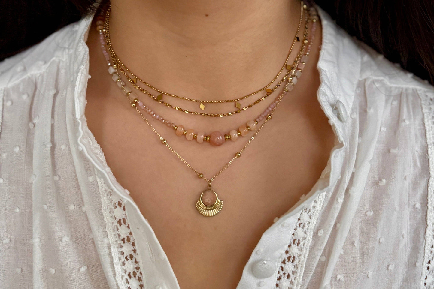 18ct Gold Plated Double Chain Necklace | Waterproof Layering Necklace