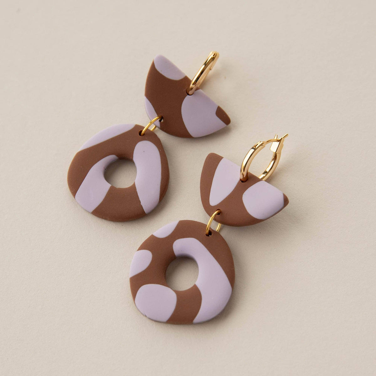 Anna Hoop Earrings – Lilac & Chocolate