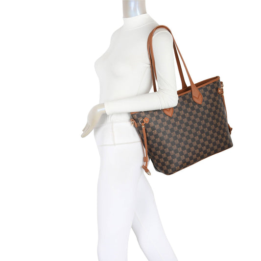 Large Brown Shoulder Bag | Everyday Tote Bag with Zip Closure - Ivy and Sol