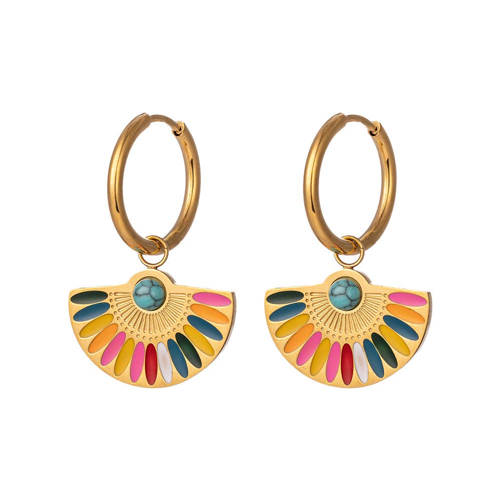Gold Textured Hoop Earrings | Elegant Statement Drop Hoops