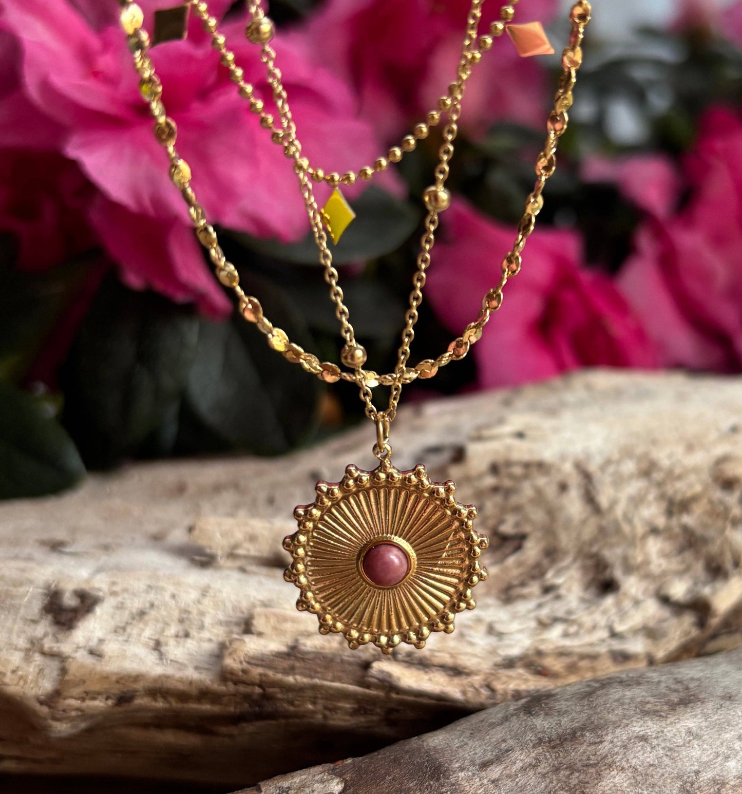 18ct Gold Plated Double Chain Necklace | Waterproof Layering Necklace