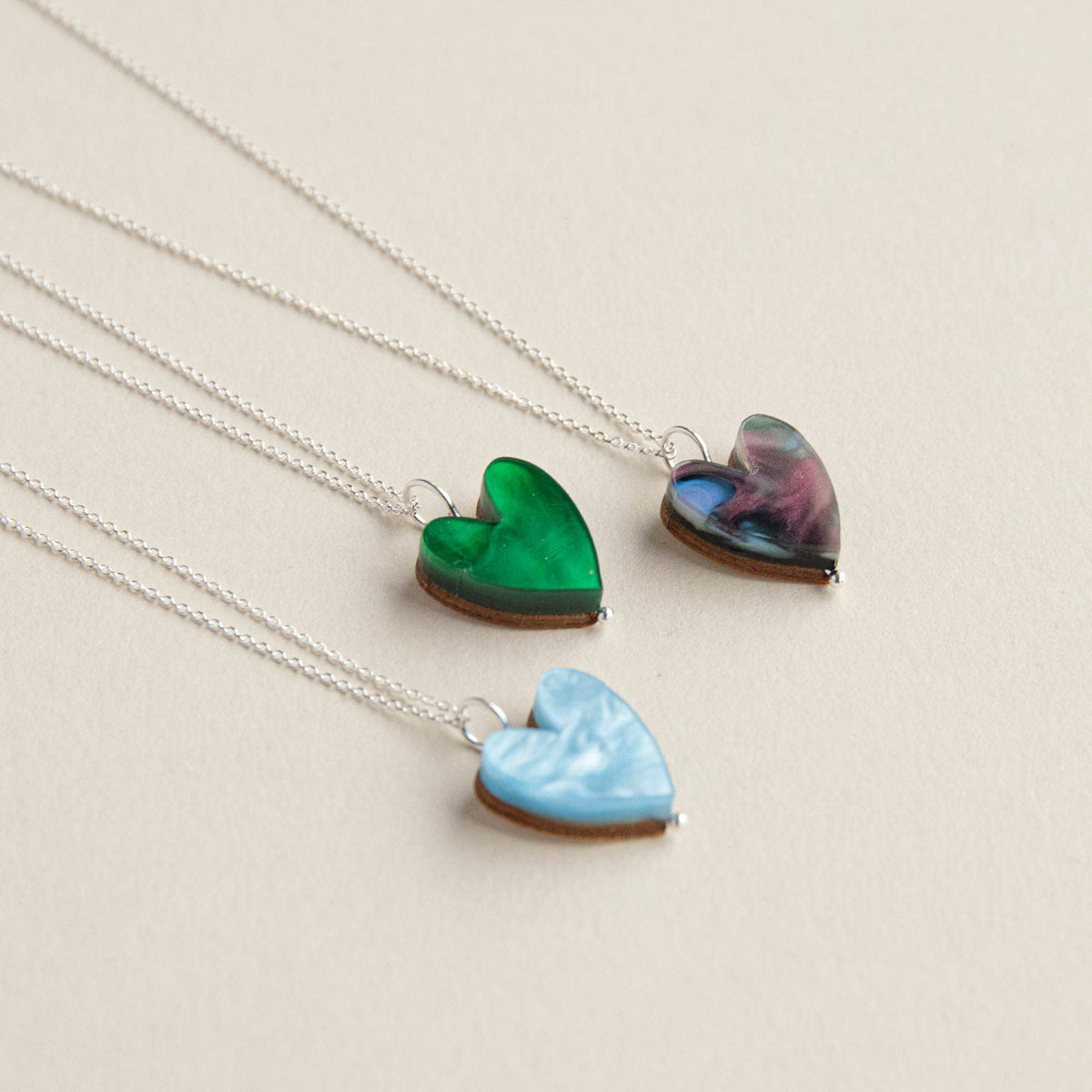 Love Grows Silver Heart Necklace – Ocean Blue