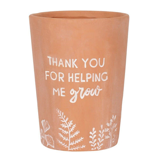 'Thank You for Helping Me Grow' Terracotta Plant Pot | Teacher Gift