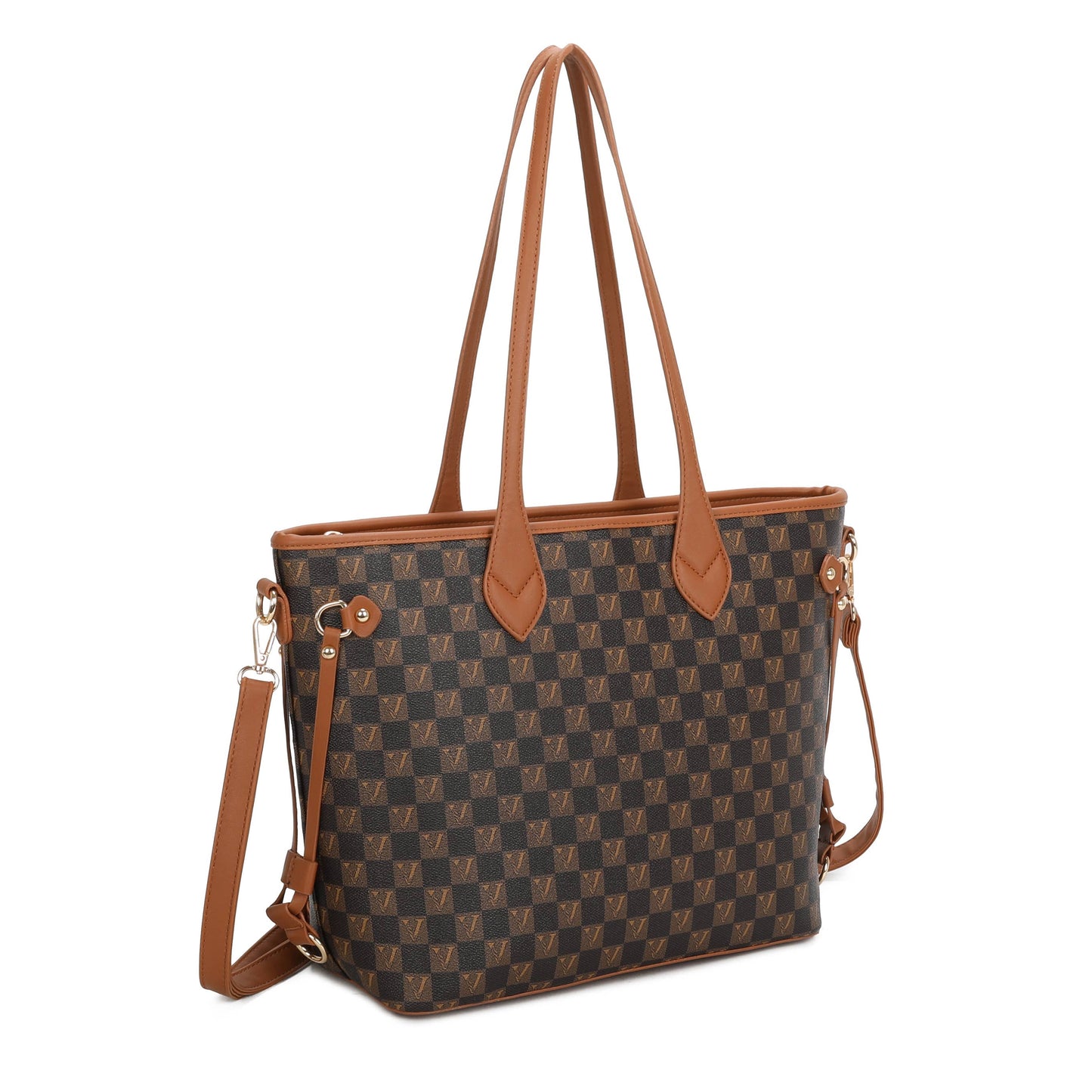 Large Brown Shoulder Bag | Everyday Tote Bag with Zip Closure