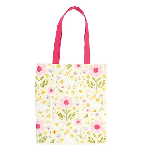 Daisy & Duck Print Tote Bag | Floral Reusable Shopping & Everyday Bag