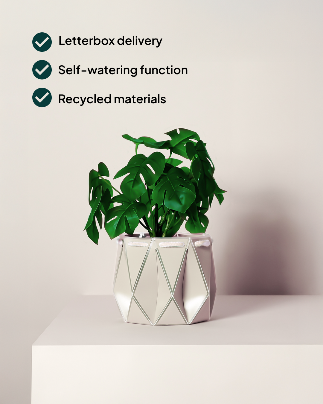 15cm Self-Watering Indoor Plant Pot | Ivory