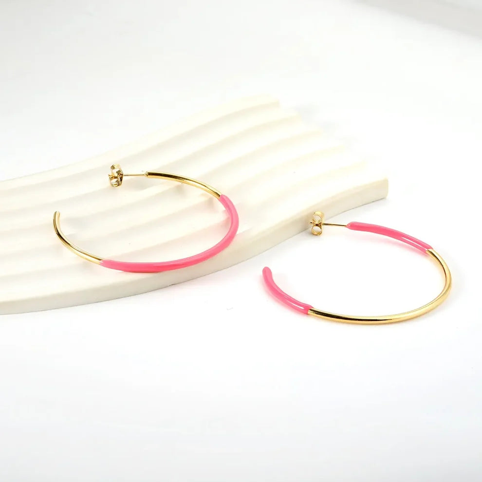 Colourful Open Circle Statement Earrings