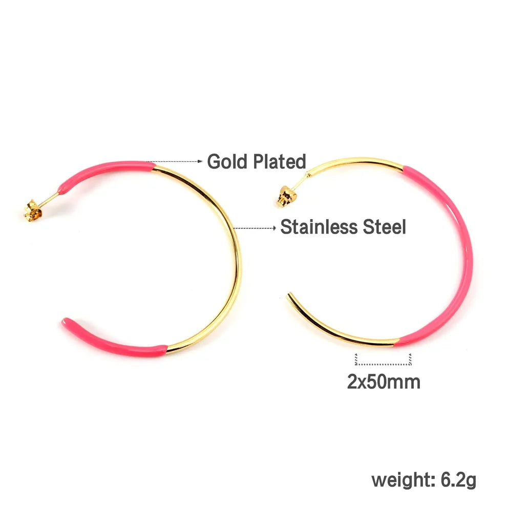 Colourful Open Circle Statement Earrings