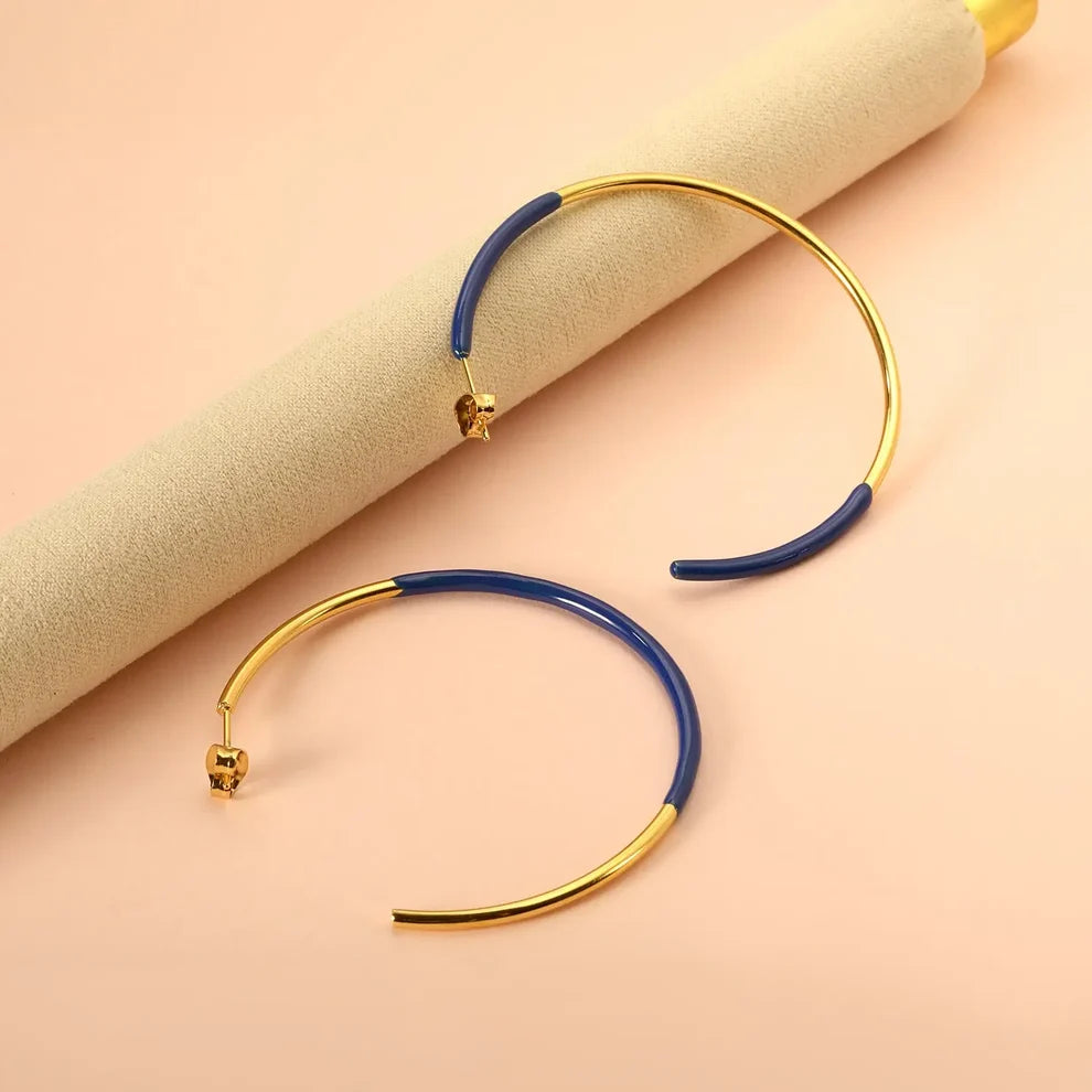 Colourful Open Circle Statement Earrings
