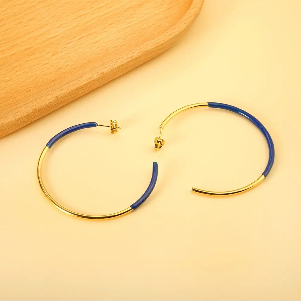 Colourful Open Circle Statement Earrings