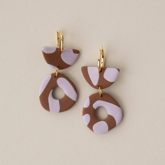 Anna Hoop Earrings – Lilac & Chocolate