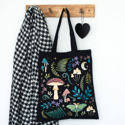 Dark Forest Print Tote Bag | Mystical Woodland Shopping & Everyday Bag - Ivy and Sol