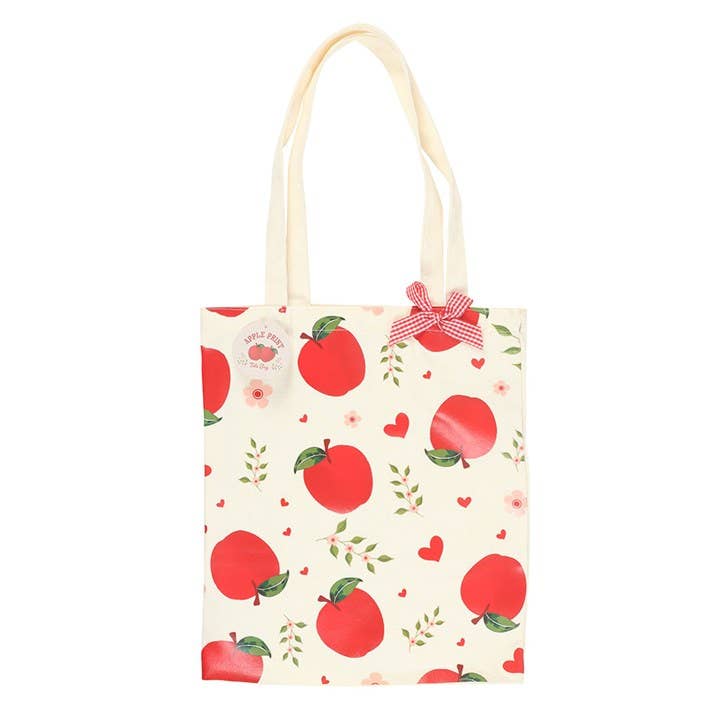Apple Picking Tote Bag | Apple Print Eco-Friendly Shopper Bag