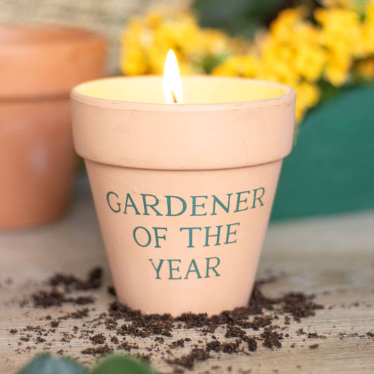Gardener of the Year Citronella Candle | Ceramic Plant Pot Garden Candle - Ivy and Sol
