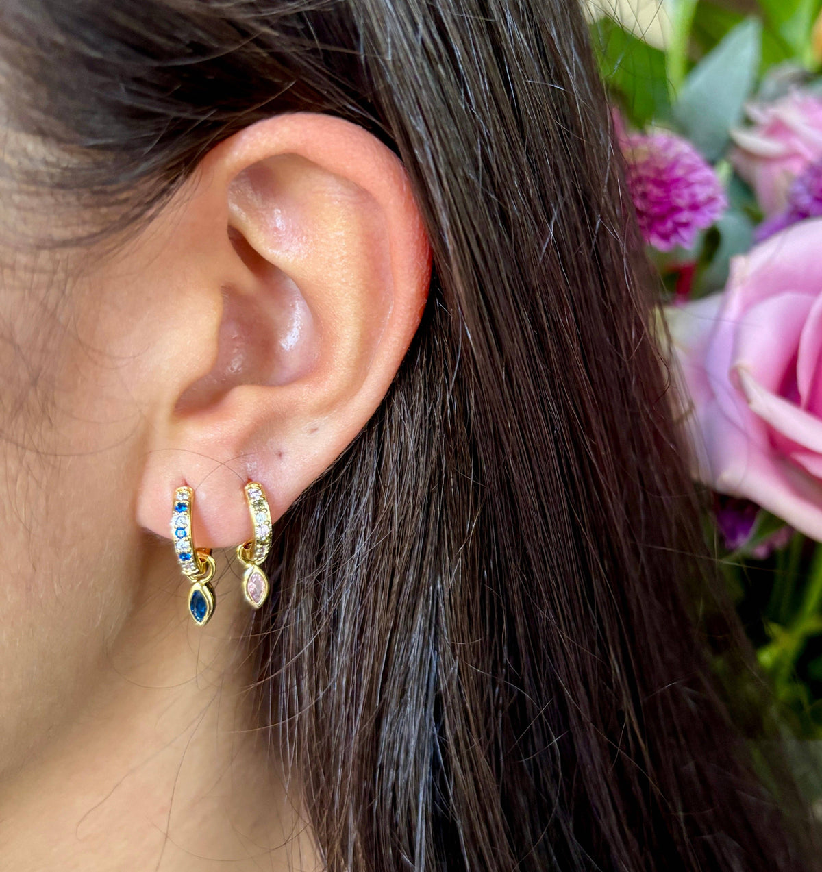 Lapis Lazuli & Cubic Zirconia Jewellery Set – 18ct Gold Plated