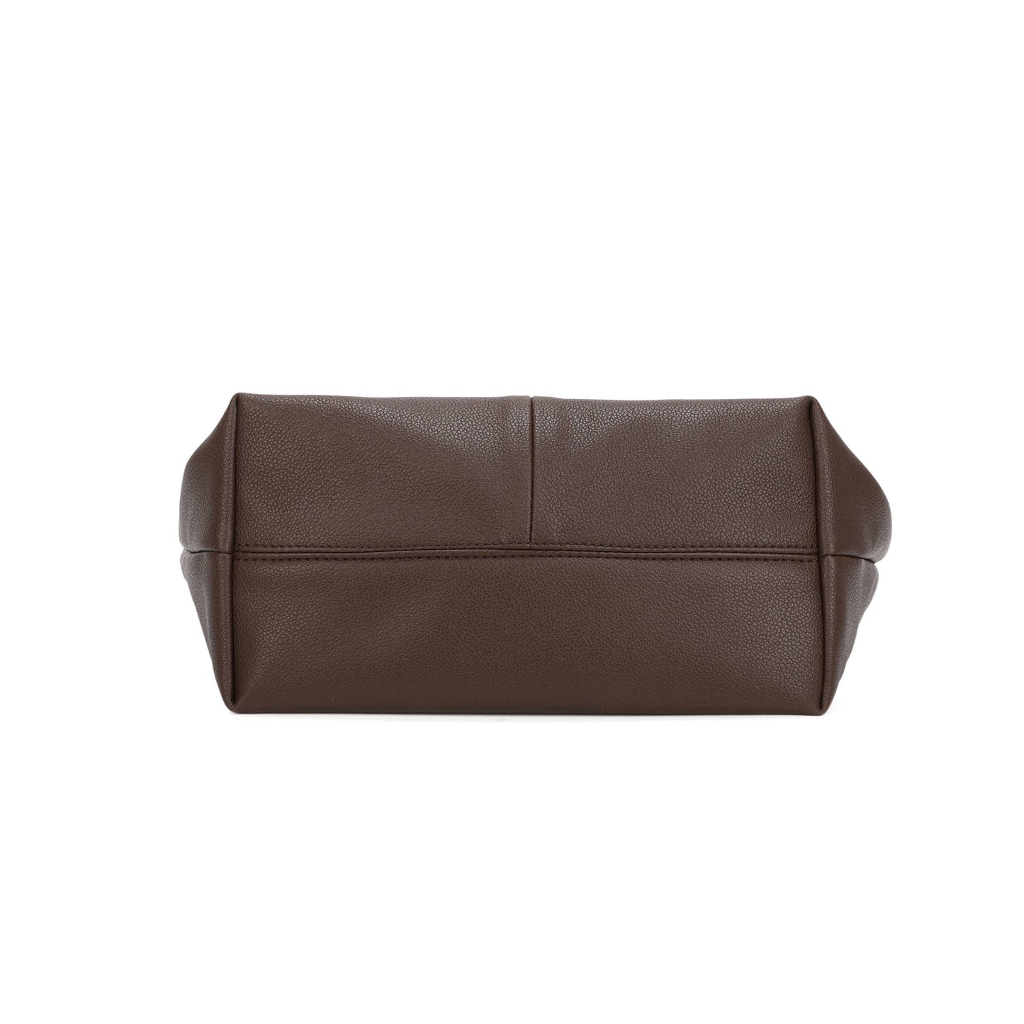 Brown Two-Tone Tote Bag | Large Everyday Shoulder Bag with Zip Closure