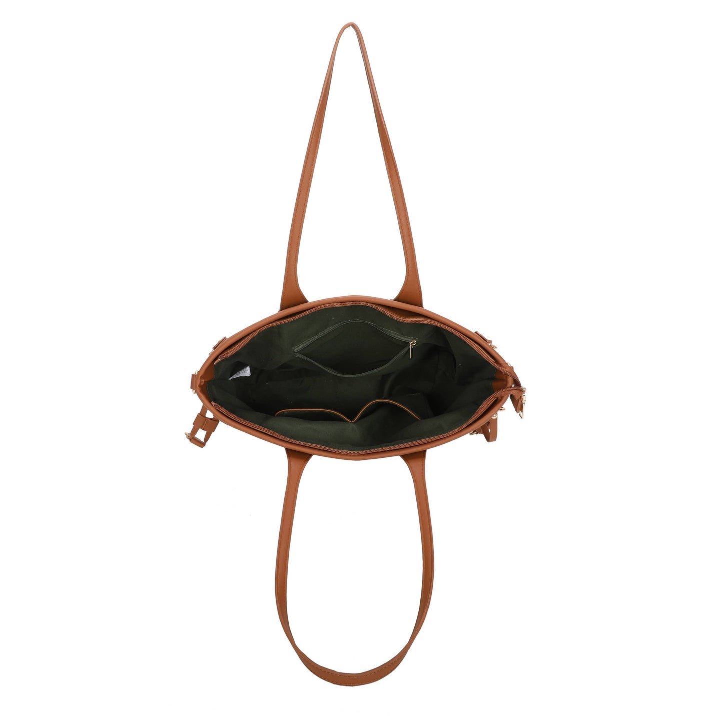 Large Brown Shoulder Bag | Everyday Tote Bag with Zip Closure