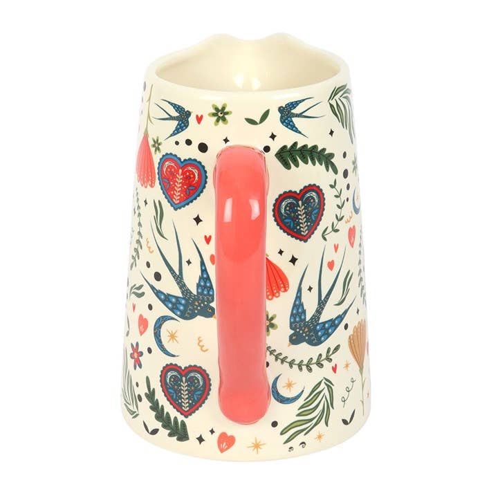 Folk Floral Cream Flower Jug |