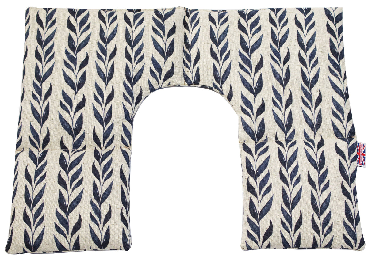 Microwaveable Neck & Shoulder Wrap – Navy Leaf