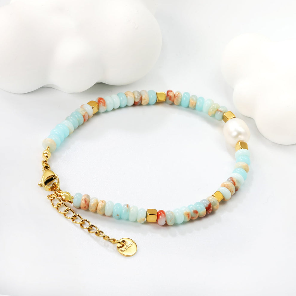 Freshwater Pearl & Beaded Bracelet – 18K Gold Plated