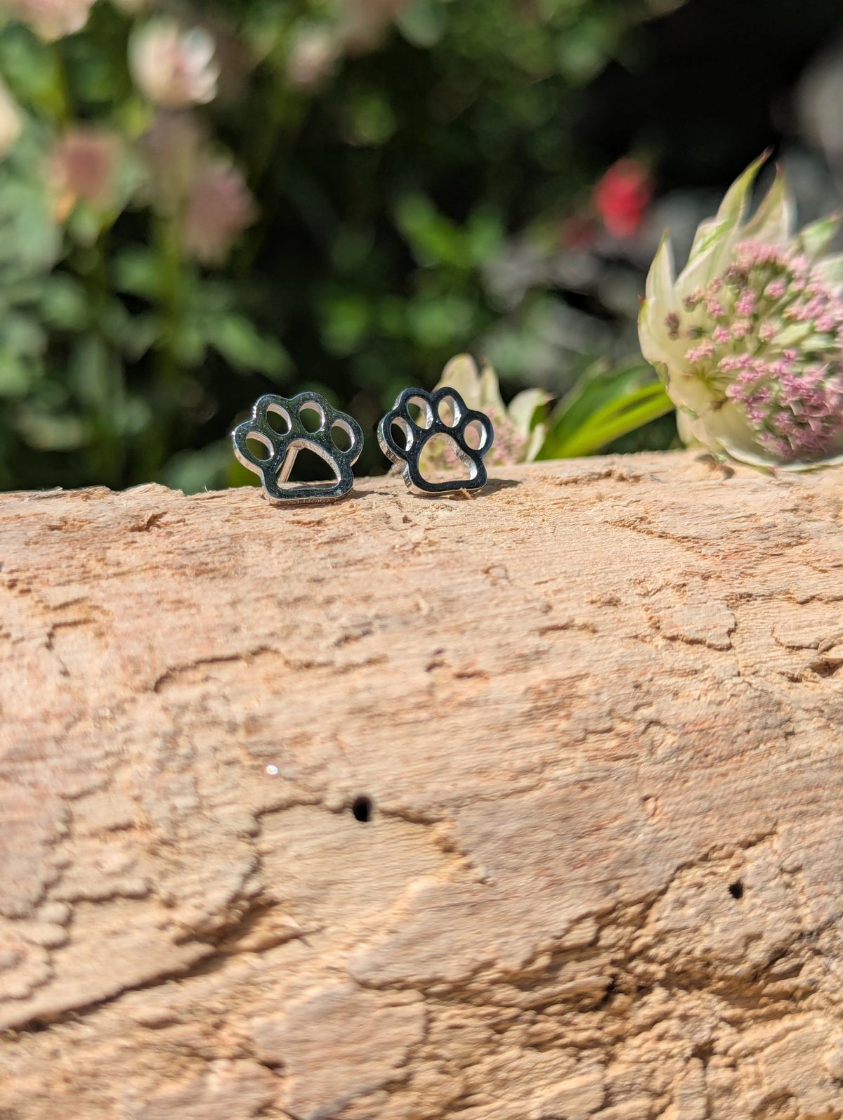 Tarnish Resistant Silver Paw Print Stud Earrings | Waterproof Jewellery UK - Ivy and Sol