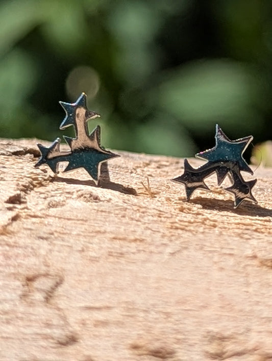 Tarnish Resistant Silver Star Cluster Stud Earrings | Waterproof Jewellery UK