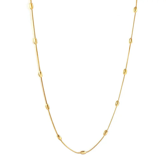 Oval Bead Necklace – 18K Gold PVD Plated Stainless Steel