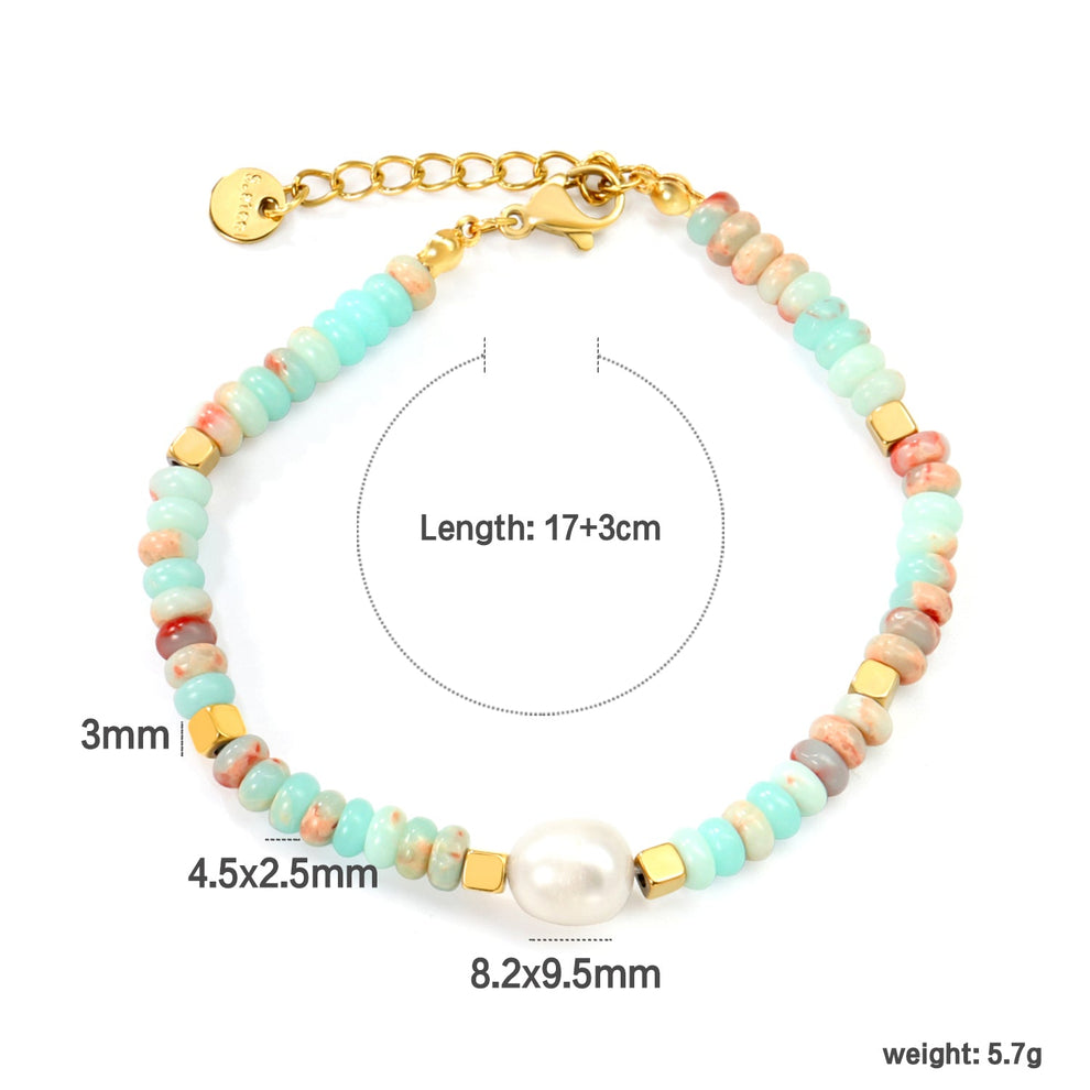 Freshwater Pearl & Beaded Bracelet – 18K Gold Plated